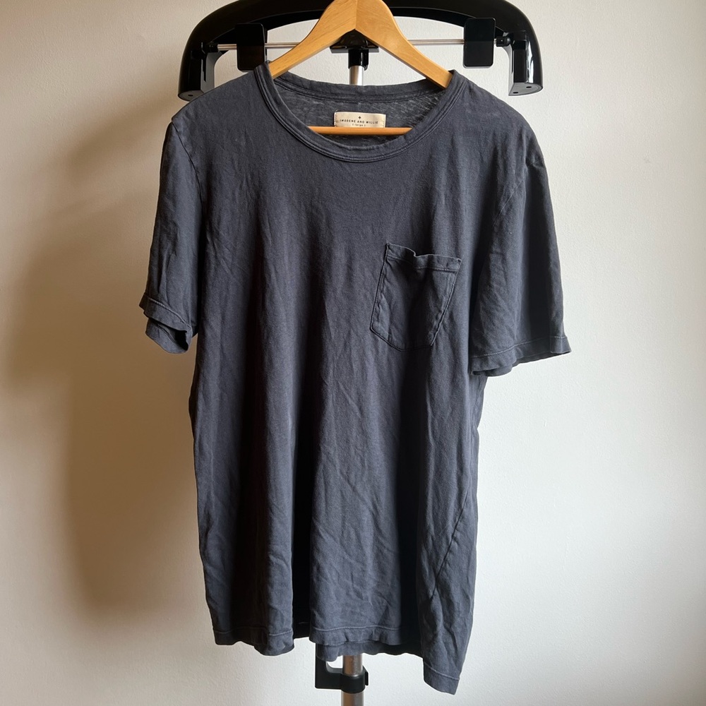 Imogene + Willie faded black knit pocket tee